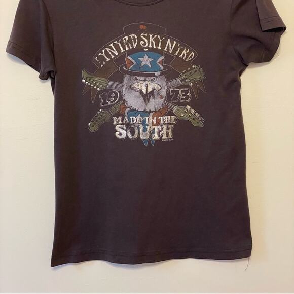 Y2K Junk Food loves Winterland S baby tee short sleeve t-shirt band tee brown - Picture 3 of 7